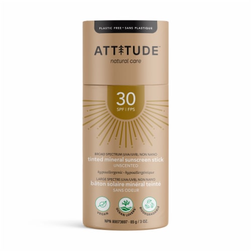 Attitude™ Natural Care Unscented Tinted Face Stick SPF 30 Perspective: front