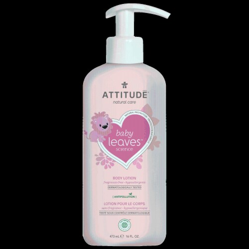 Attitude Fragrance-Free Baby Leaves Body Lotion Perspective: front