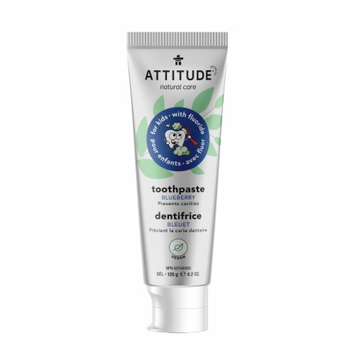 Attitude Blueberry Toothpaste With Fluoride for Kids Perspective: front