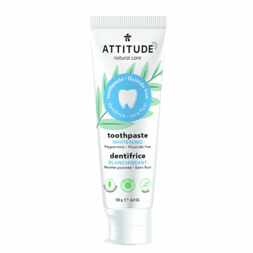 Attitude® Whitening Peppermint Fluoride Free Toothpaste Perspective: front
