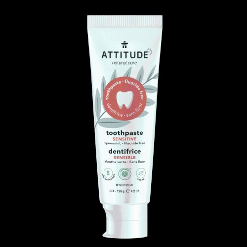 Attitude® Sensitive Spearmint Fluoride Free Toothpaste Perspective: front