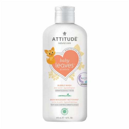 Attitude® Baby Leaves™ Pear Nectar Bubble Wash Perspective: front