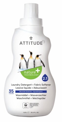 Attitude® Mountain Essential Laundry Detergent + Fabric Softener Perspective: front
