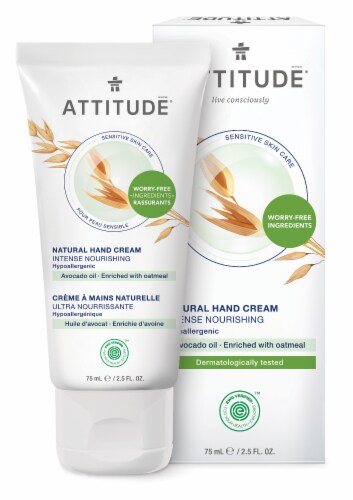 Attitude® Sensitive Skin Avocado Oil Natural Hand Cream Perspective: front