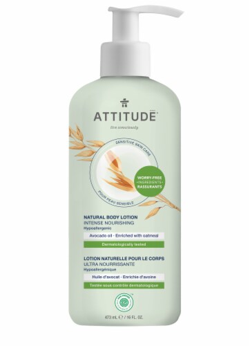Attitude® Sensitive Skin Intense Nourishing Avocado Oil Natural Body Lotion Perspective: front