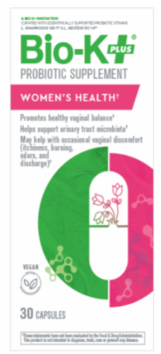 Bio-K Plus® Women's Health Probiotic Supplement Perspective: front