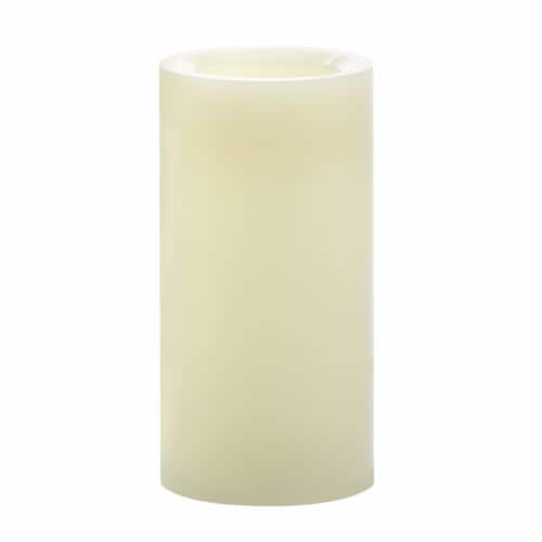 Inglow Flameless Real Wax LED Pillar Candle - Cream Perspective: front