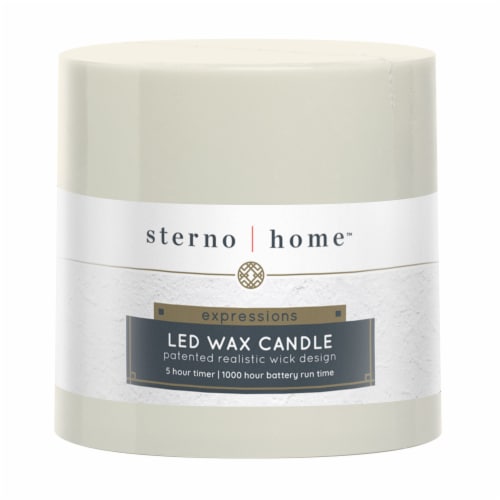 Sterno Home Smooth Pillar Candle - Cream Perspective: front