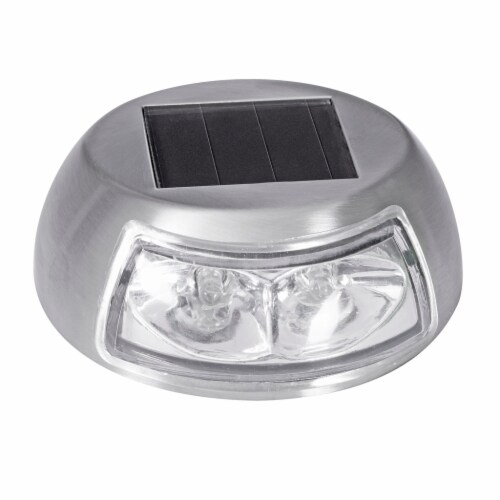 Sterno Home Stainless Steel Accent Solar LED Deck Light Perspective: front