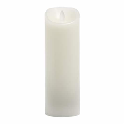 Mirage Flameless LED Wax Pillar Candle - Cream Perspective: front