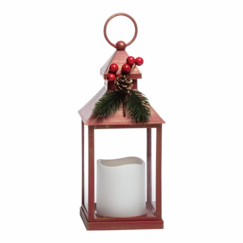 Sterno Home Flameless Antique Lantern - Red Perspective: front