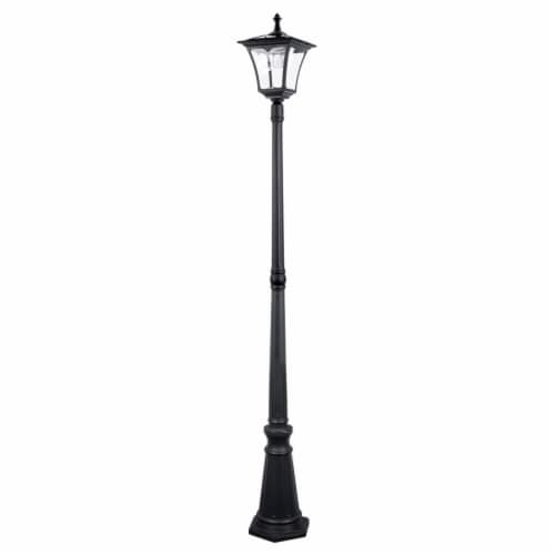 Sterno Home Cast Aluminum Outdoor Solar LED Street Lamp - Black Perspective: front