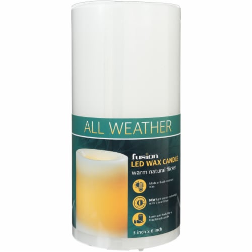 Sterno Home Premier All-Weather Flameless Wax LED Candle - White Perspective: front