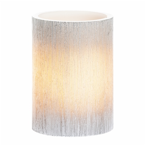 Sterno Home Flat Top Pillar Candle - Silver Perspective: front