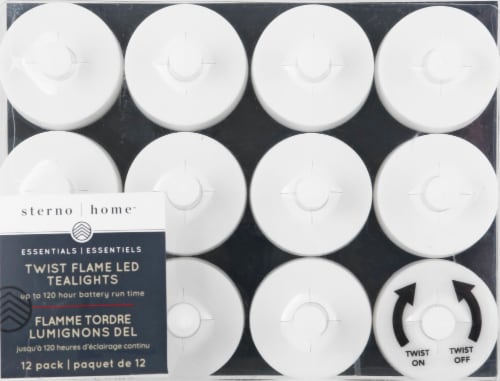 Sterno Home Expressions Twist Flame LED Tea Lights - White Perspective: front
