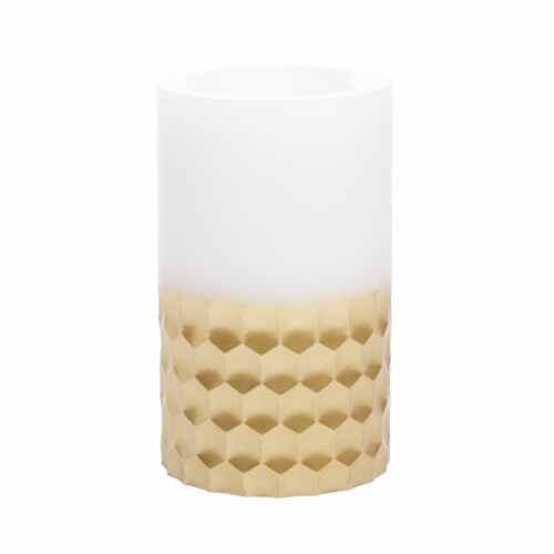 Sterno Home Gold Chisel Pillar Candle Perspective: front