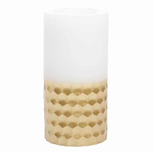 Sterno Home Gold Chisel Pillar Candle Perspective: front