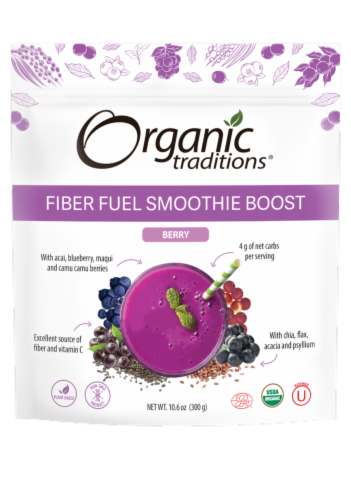 Organic Traditions Fiber Fuel Berry Smoothie Boost Perspective: front