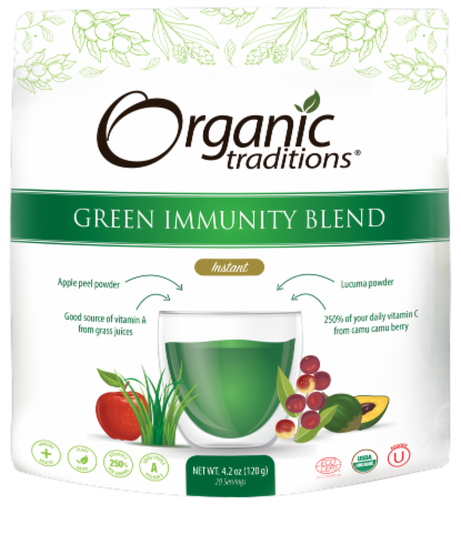 Organic Traditions® Green Immunity Blend Powder Perspective: front