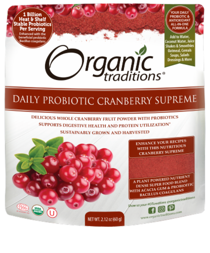 Organic Traditions® Daily Cranberry Supreme Probiotic Perspective: front