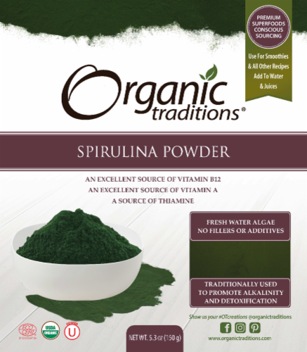 Organic Traditions® Spirulina Powder Perspective: front