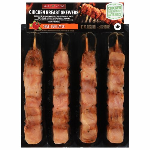 Marcangelo® Fresh Chicken BBQ Breast Skewer Perspective: front