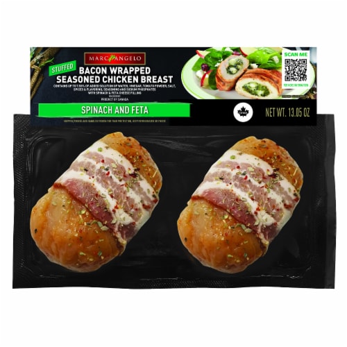 Marcangelo Bacon Wrapped with Spinach & Feta Chicken Breasts Perspective: front