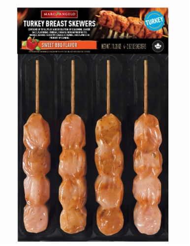 Marcangelo Sweet BBQ Flavor Turkey Breast Skewers Perspective: front