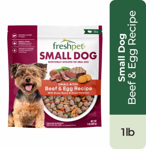Freshpet Healthy & Natural Grain Free Small Dogs/Breeds Dog Food, Fresh Beef Recipe Perspective: front