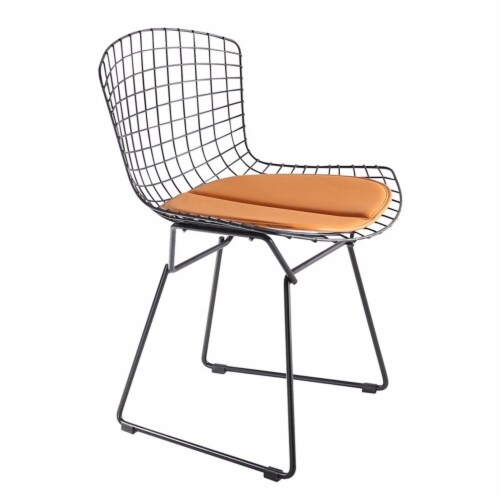 MOS Wire 18x21 Powdercoated Metal PU and Foam Dining Chair in Black