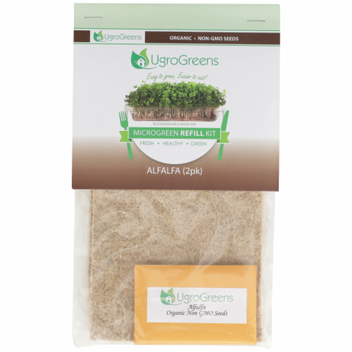 UgroGreens Organic Alfalfa Microgreen Refill Kit 2 Count Perspective: front