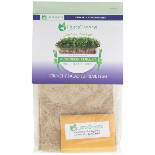 UgroGreens Organic Crunchy Salad Supreme Microgreen Refill Kit 2 Count Perspective: front