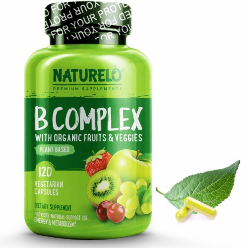 NATURELO Plant-Based B Complex Vegetarian Capsules Perspective: front