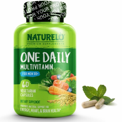 NATURELO One Daily Multivitamin for Men 50+ Capsules Perspective: front