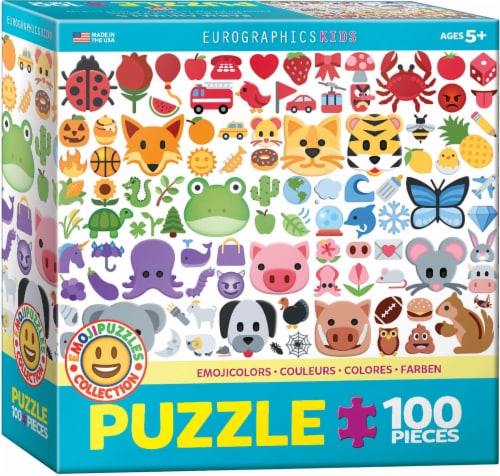 Emoji Puzzle Emoji Colors 100 Piece Jigsaw Puzzle Perspective: front