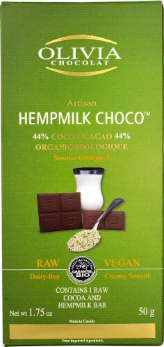 Olivia Chocolat Artisan Hempmilk Organic Chocolate Bar Perspective: front