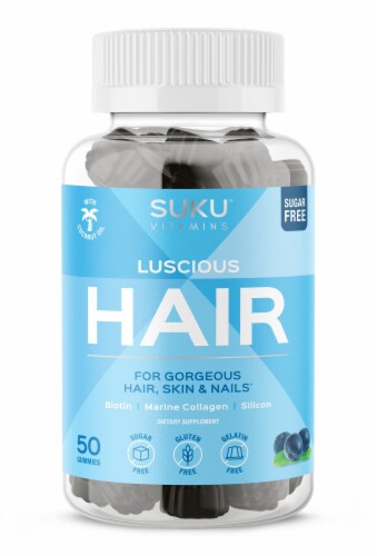 SUKU Vitamins Luscious Hair Vitamin Gummies Perspective: front