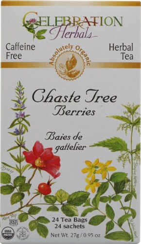 Celebration Herbals  Organic Chaste Tree Berries Tea Caffeine Free Perspective: front