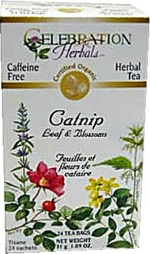 Celebration Herbals  Organic Catnip Leaf & Blossom Tea Caffeine Free Perspective: front