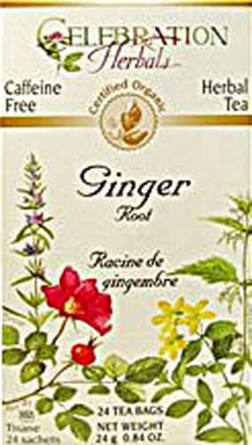 Celebration Herbals  Organic Ginger Root Tea Caffeine Free Perspective: front