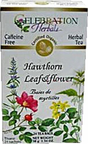 Celebration Herbals  Organic Hawthorne Leaf and Flower Tea Caffeine Free Perspective: front