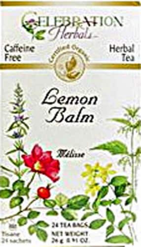Celebration Herbals  Organic Lemon Balm Tea Caffeine Free Perspective: front