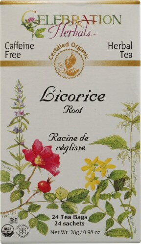 Celebration Herbals  Organic Licorice Root Tea Caffeine Free Perspective: front