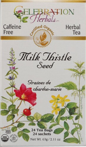 Celebration Herbals  Organic Milk Thistle Seed Tea Caffeine Free Perspective: front