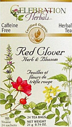 Celebration Herbals  Organic Red Clover Herb and Flower Tea Caffeine Free Perspective: front