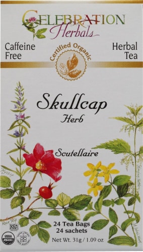 Celebration Herbals  Organic Skullcap Root Tea Caffeine Free Perspective: front