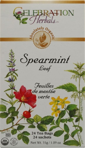 Celebration Herbals  Organic Spearmint Leaf Tea Perspective: front