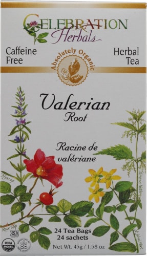 Celebration Herbals  Organic Valerian Root Tea Caffeine Free Perspective: front