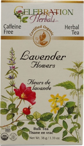 Celebration Herbals  Organic Lavender Flowers Bulk Tea Caffeine Free Perspective: front