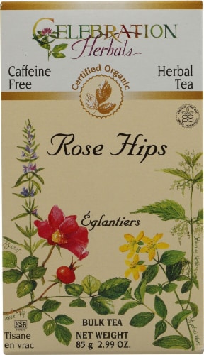 Celebration Herbals  Organic Rose Hips Bulk Tea Caffeine Free Perspective: front